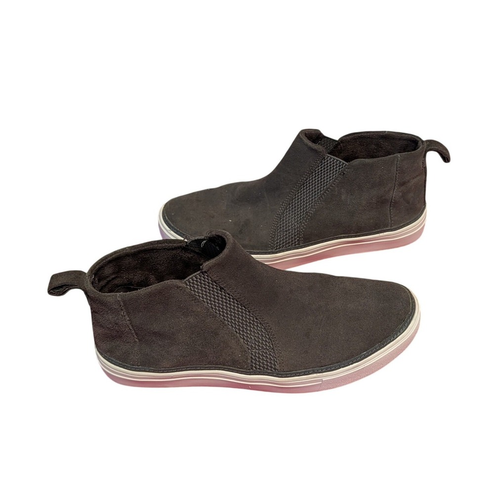 TOMS Grey Suede Slip On Ankle Boots Mid Top Sneakers Womens 9 Minimalist Chukka